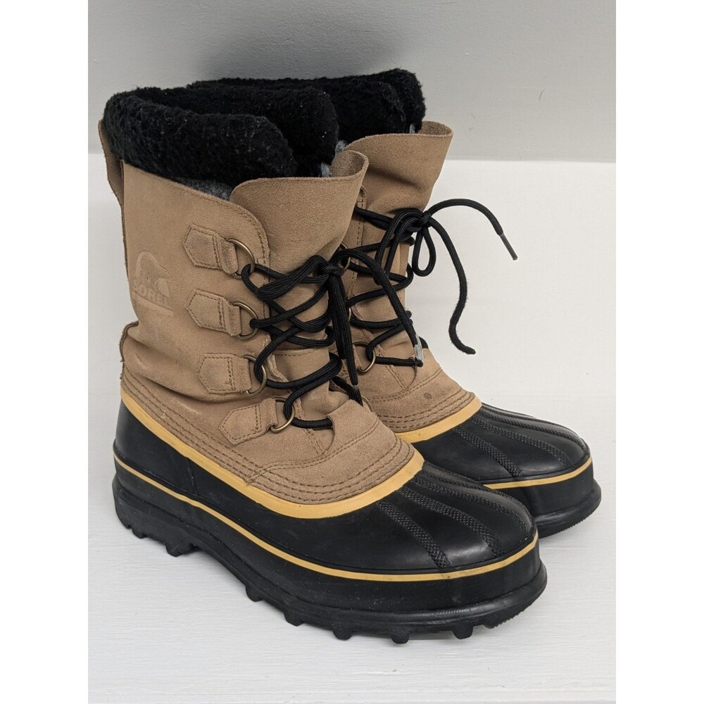 Sorel SUDBURY III Tan Suede & Rubber Insulated Fleece Waterproof Boots Men 8